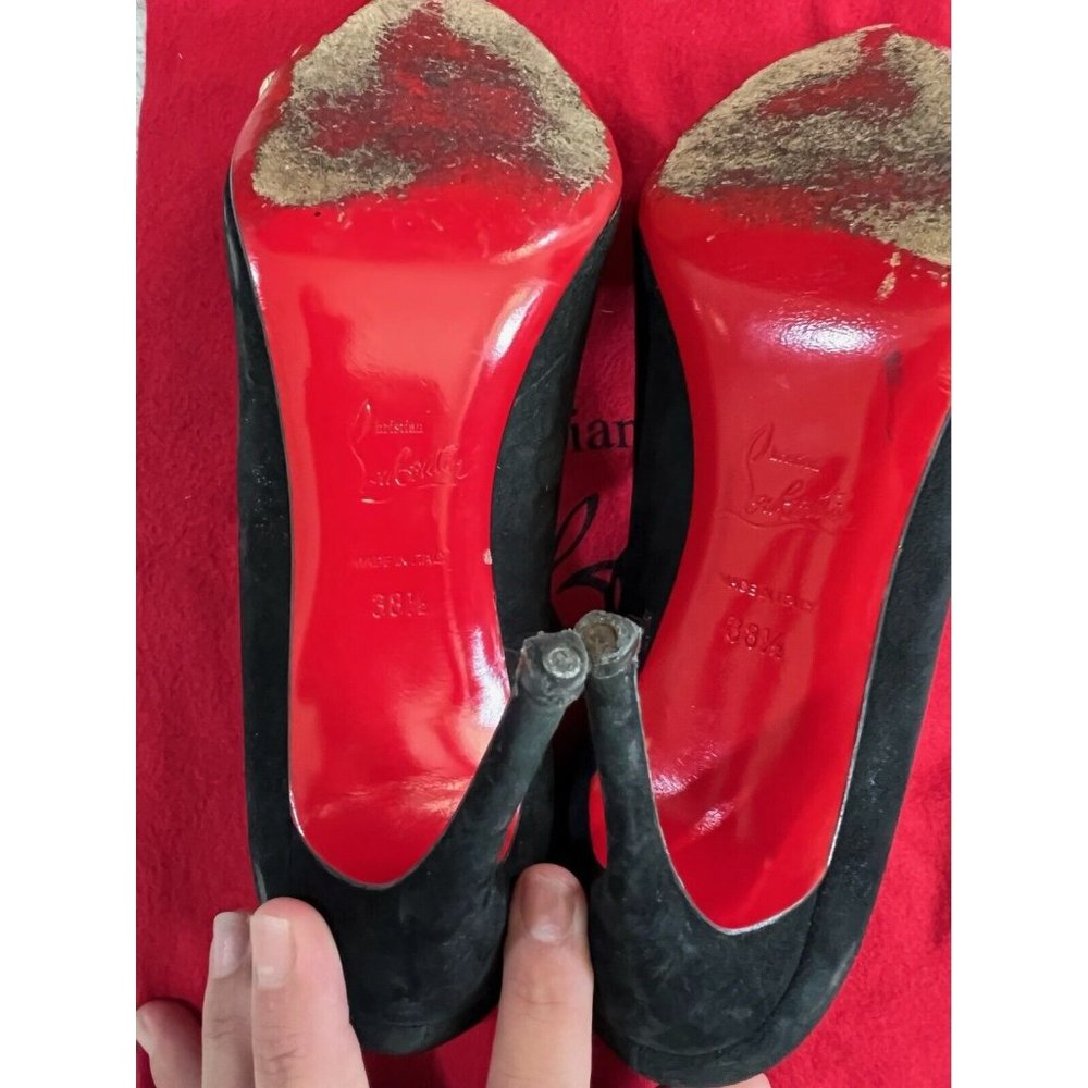 Christian Louboutin Pumps Stiletto Pointed Toe Pump Black Gold 38.5 - Picture 11 of 12